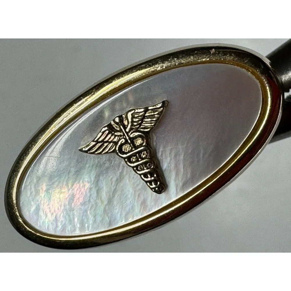 VTG Anson Gold Tone Mother Of Pearl Oval Cufflinks Doctor Nurse RN Cuff Links